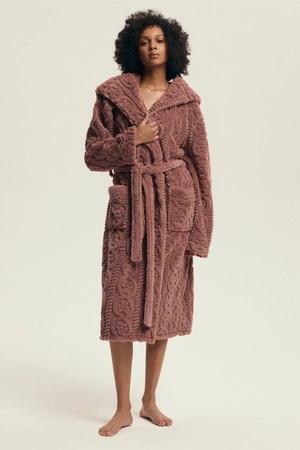 Henderson Darlena Women&#39;s Hooded Bathrobe, Dusty Pink 43592