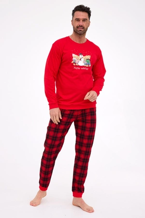 Men's cotton pajamas Winter Cornette red 115/289