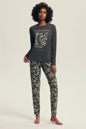 Women&#39;s cotton pajamas Henderson graphite 43685