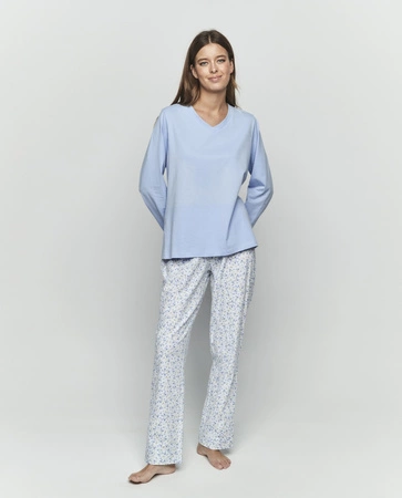 Selmark women's cotton pajamas blue P11173