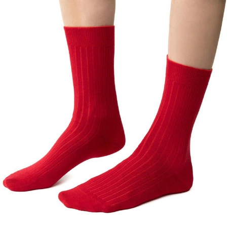 Steven women's pressure-free merino wool socks red 130