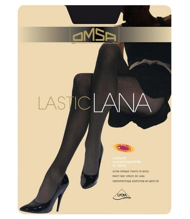 LasticLana Omsa black wool tights