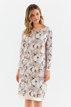 Cotton nightgown Cana beige with flowers 423