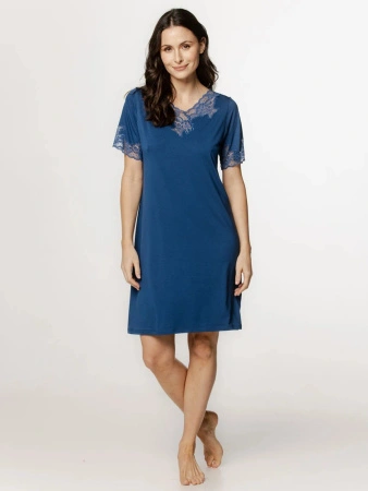 Damen-Nachthemd mit Spitze, Coemi 261C404 Denim