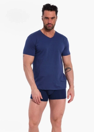 Koszulka męska krótki rękaw Cornette Authentic jeansowa 201/06