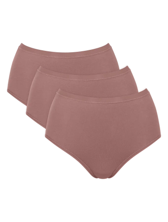 Sloggi Go Daily Cotton Highwaist 3er-Pack Damen Slips Kaffee