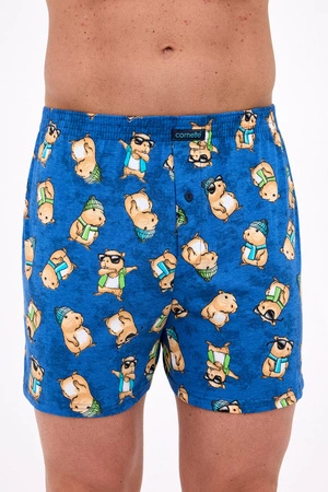 Klassische Cornette Herren-Boxershorts in lockerer Passform, blau 001/178