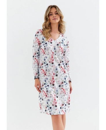 Baumwoll-Nachthemd Cana, weiß, mit Muster 406