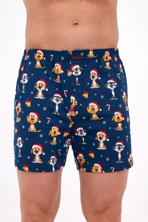 Cornette Men&#39;s Christmas Boxer Shorts Navy Blue 016/20