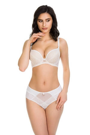 Women's Brazilian briefs Mediolano Dots 19056 white