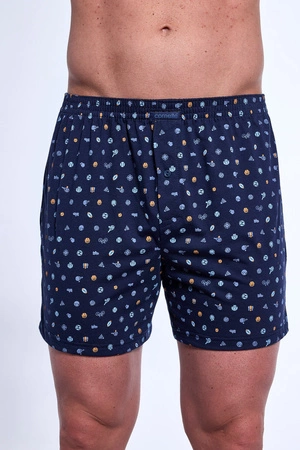 Lockere Herren-Boxershorts Comfort Cornette aus Baumwolle, Marineblau 002/312