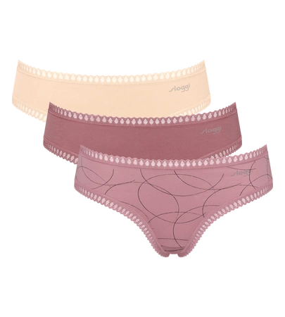 Majtki damskie Sloggi go crush hipster C3P 3pack pastele V002