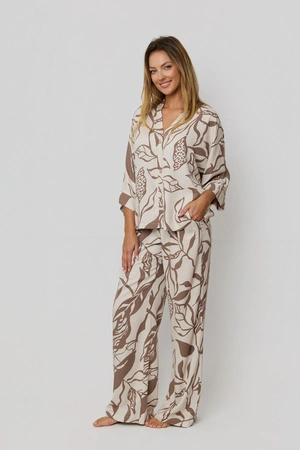 Mefemi Luna Damen-Pyjama aus Viskose mit Reißverschluss, Mokka PX63