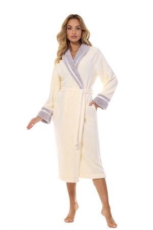 Warm women&#39;s dressing gown L&amp;L cream 2409