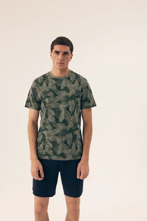 Henderson South Herren-Pyjama, Grün-Marineblau, 42599