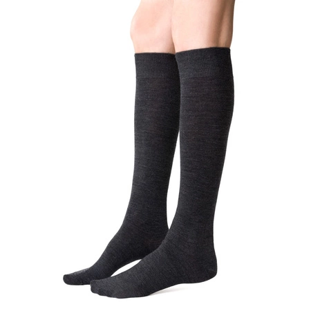 Women's merino wool knee-high socks Steven, graphite 130