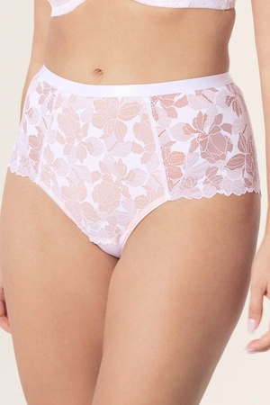 Mefemi Hanna Damen-Slip mit hohem Bund, weiß und beige, DW56