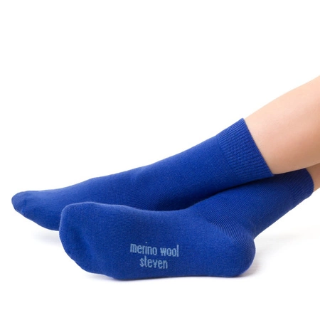 Steven Damensocken aus Merinowolle, Blau 130