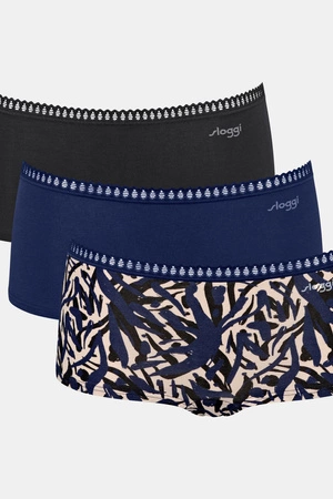 Sloggi go crush short C3P women&#39;s panties 3 pieces navy blue