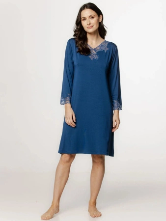 Coemi 261C403 Jeans-Nachthemd mit Spitze