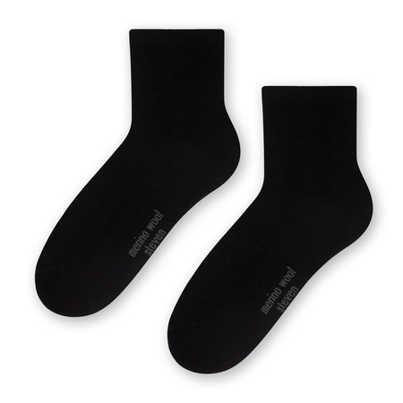 Steven Damensocken aus Merinowolle, Schwarz 130