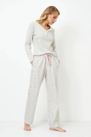 Piżama damska Doreen wiskoza i bawełna szara Aruelle