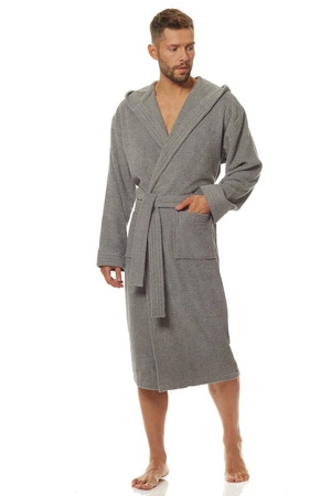 Langer Frottee-Bademantel für Herren L&L 2104 Anthrazit