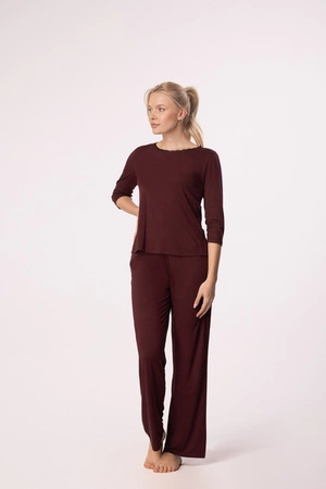 Long sleep pants Margot burgundy Mefemi