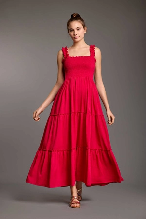 Iconique Violettrotes Maxikleid IC25-009