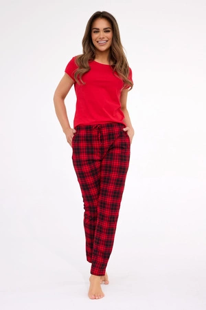 Cornette women&#39;s cotton pajama pants red check 690/48