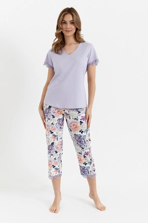 Piżama damska bawełniana Cana fioletowa 470