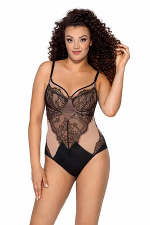 Koronkowe body damskie Ava Jardin soft czarne 021