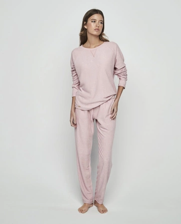 Selmark warm viscose pajamas, light pink P10373