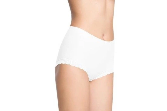 Majtki maxi z delikatną koronką ruby Julimex białe