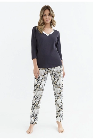 Damen-Baumwollpyjama Cana Graphit 416
