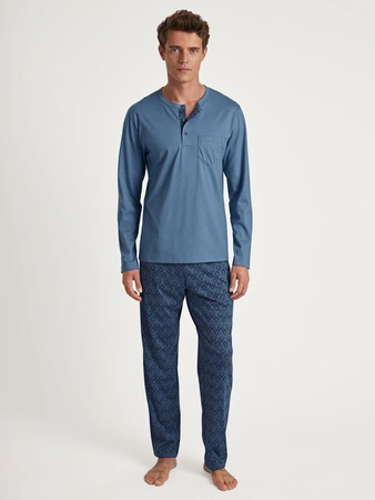 Calida Relax men's pajamas imprint 2 blue 47686