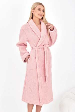 Women's long bathrobe L&amp;L Camea light pink 2592