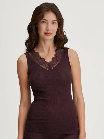 Women&#39;s Calida wool and silk t-shirt, dark purple 12552