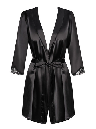 Sexy satin dressing gown Obsessive Satinia black