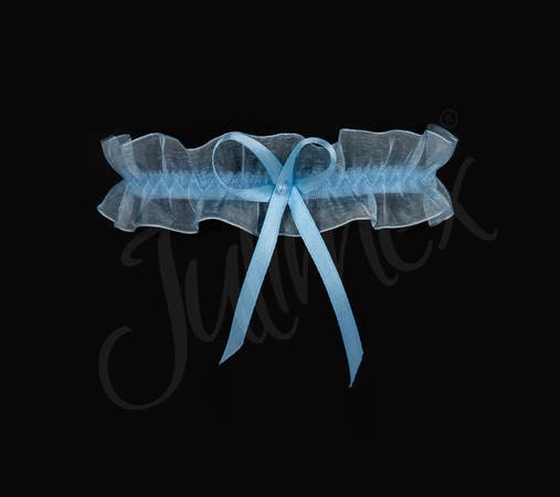 Garter with lace Julimex Odessa blue PW-02