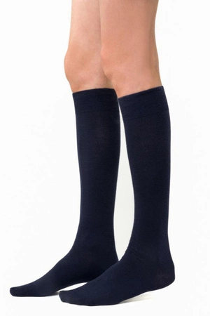 Steven Damen-Kniestrümpfe aus Merinowolle, Marineblau 130