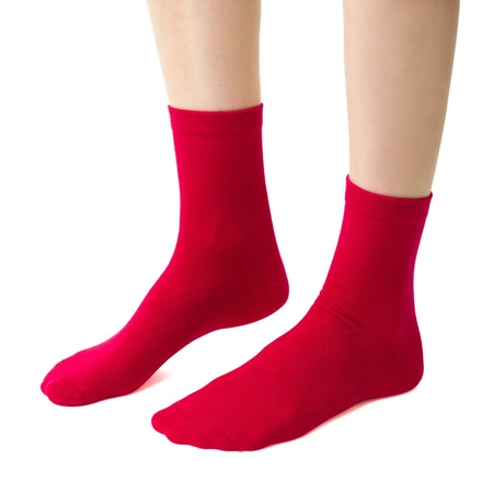 Steven Damensocken aus Merinowolle, Rot 130
