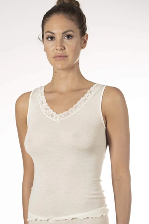 Women's wool and silk T-shirt Nina Von C cream 293008460