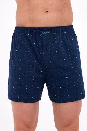 Lockere Herren-Boxershorts Comfort Cornette aus Baumwolle, Marineblau 002/328