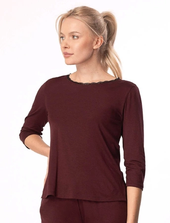 Women&#39;s 3/4 viscose blouse Margot burgundy Mefemi