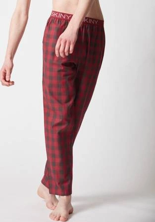 Men's checked sleep pants Skiny burgundy 080511