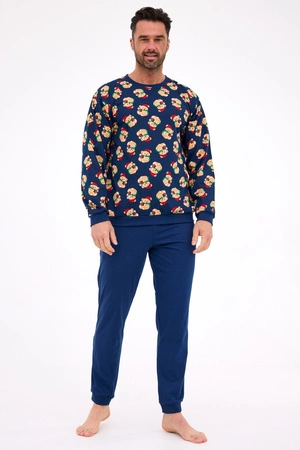 Christmas Men's Pajamas Teddy 6 Cornette Navy Blue 457/293