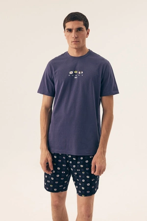 Men&#39;s cotton pajamas Henderson Sake navy blue 42606