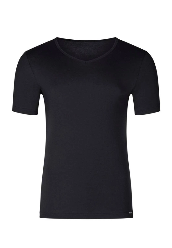 Herren T-Shirts 2er Pack V-Ausschnitt Skiny schwarz 086911