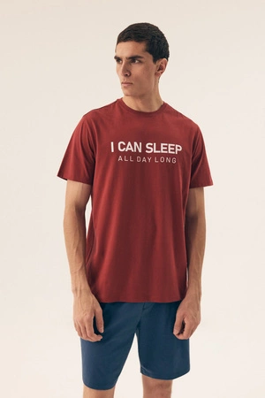 Herren Baumwollpyjama Henderson Sleeper 42614 rot